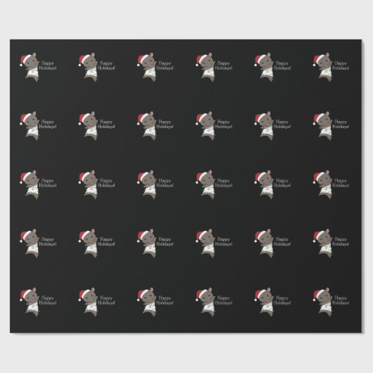 Tapir Christmas Tapire Winter Geschenkpapier (Flach)