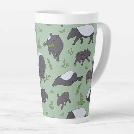 Tapir Family Dinner in Green Milchtasse (Rechte Ecke)