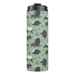 Tapir Family Dinner in Green Thermosbecher