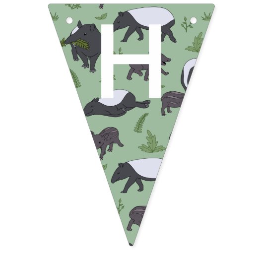 Tapir Family Dinner in Green Wimpelkette (Zweite Fahne)