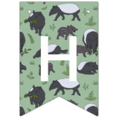 Tapir Family Dinner in Green Wimpelkette (Zweite Fahne)