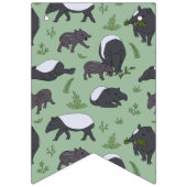 Tapir Family Dinner in Green Wimpelkette (Erste Fahne)
