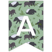 Tapir Family Dinner in Green Wimpelkette (Dritte Fahne)