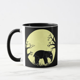 Tapir In Moonlight Wildlife Odd toed Ungulate Tasse