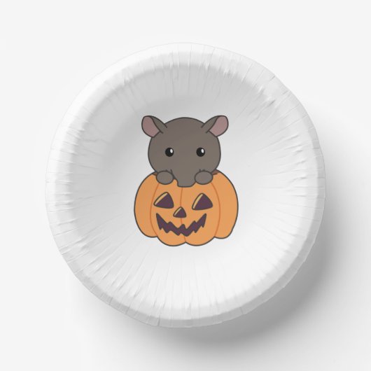 Tapir in Pumpkin Niedlich Tapire Happy Halloween Pappteller (Vorderseite)
