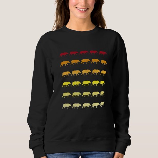Tapir Retro-Tiermuster Sweatshirt (Vorderseite)