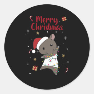 Tapir Weihnachtsbänder Wintertiere Runder Aufkleber