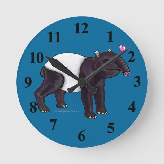 Tapir Will die Wall-Uhr Runde Wanduhr (Vorderseite)
