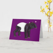 Tapir Will Hugges Card Karte (Gelbe Blume)