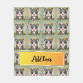 Tapir Yellow Floral Print Fleecedecke (Vorderseite)