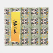 Tapir Yellow Floral Print Fleecedecke (Vorderseite (Horizontal))
