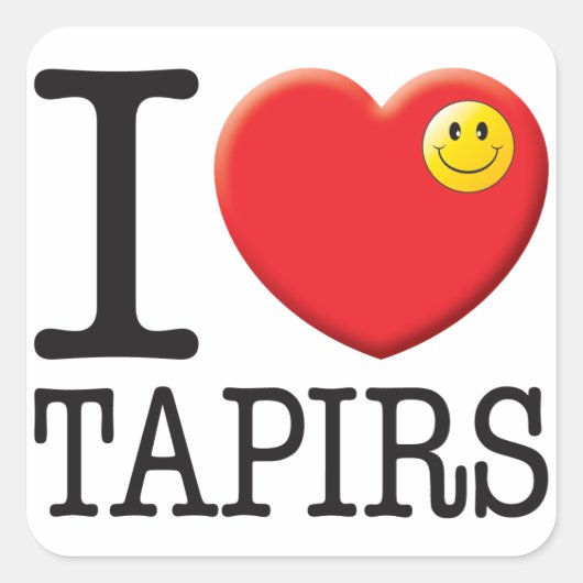 Tapirs-Liebe Quadratischer Aufkleber (Vorderseite)