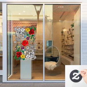 Tapis de fleurs au coquelicot fensteraufkleber