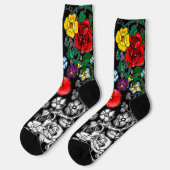 Tapis de fleurs au coquelicot socken (Linkes Detail)
