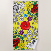 Tapis de fleurs au coquelicot strandtuch (Vorderseite)