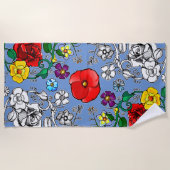 Tapis de fleurs au coquelicot strandtuch (Vorderseite)