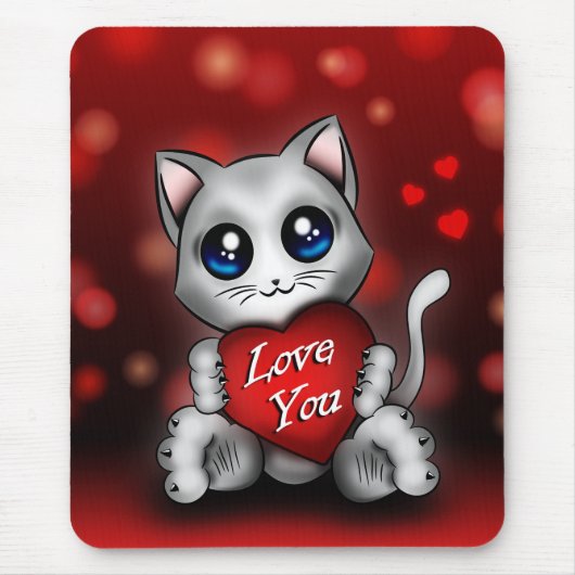 Tapis De Souris Le chaton t'aime Mousepad (Vorne)