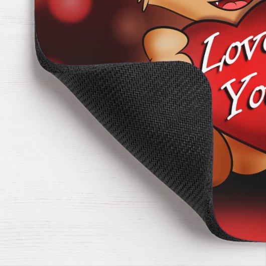 Tapis De Souris Le chiot t'aime Mousepad (Ecke)