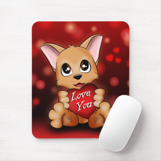 Tapis De Souris Le chiot t'aime Mousepad (Mit Mouse)