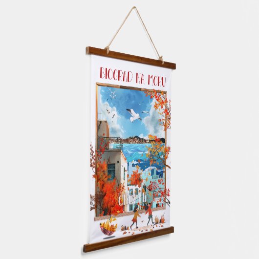 Tapisserie aus Holz - Biograd na Moru 2 Wandteppich Mit Holzrahmen (Gewinkelt)