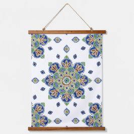 Tapisserie aus Holz mit Deckenwänden und Medallion Wandteppich Mit Holzrahmen