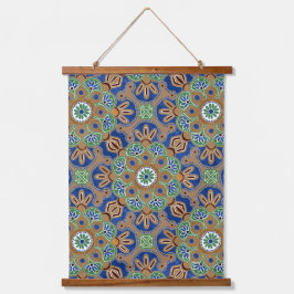 Tapisserie aus Holz mit Deckenwänden und Medallion Wandteppich Mit Holzrahmen