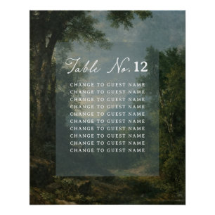 Tapisserie Blaue Toile Hochzeitstisch Sitzordnung Poster