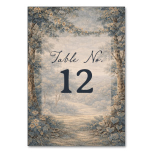 Tapisserie Blaue Toile Vintage-Wald-Tischnummer Tischnummer