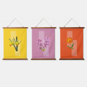 Tapisserie - Botanische Bilder Wandteppich Mit Holzrahmen (Dreifach)