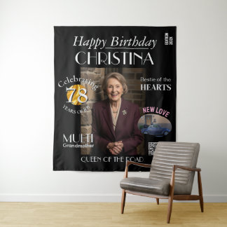 Tapisserie-Geburtstags-Personalisierte Zeitschrift Wandteppich