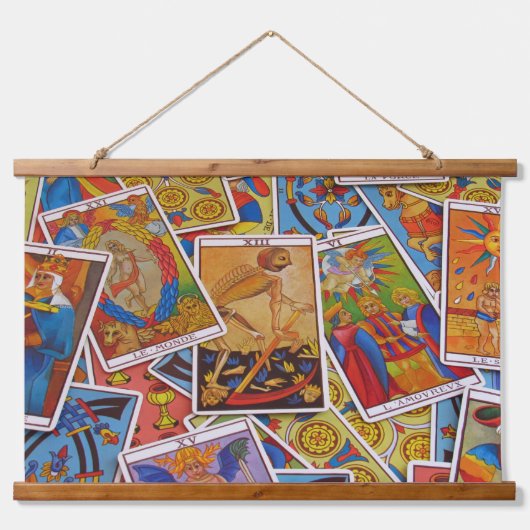Tapisserie mit Tarot Wandteppich Mit Holzrahmen (Vorne)
