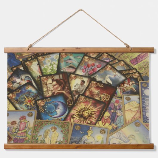 Tapisserie mit Tarot Wandteppich Mit Holzrahmen (Vorne)