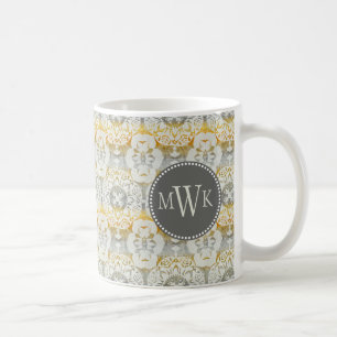 Tapisserie-Rosette II des Monogramm-  Kaffeetasse