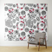 Tapisserie, rot und schwarz, Quilt, Patchwork Wandteppich (Beispiel (Horizontal))