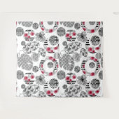 Tapisserie, rot und schwarz, Quilt, Patchwork Wandteppich (Vorderseite (Horizontal))