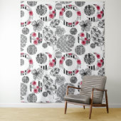 Tapisserie, rot und schwarz, Quilt, Patchwork Wandteppich (Beispiel)