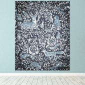 Tapisserie sieht groß, blau, weiß, Holz - Tierkuns Leinwanddruck (Insitu (Holzboden))