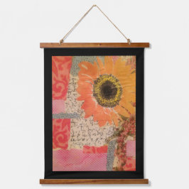 Tapisserie - Sonnenblumenkunst Wandteppich Mit Holzrahmen