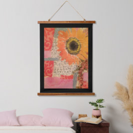 Tapisserie - Sonnenblumenkunst Wandteppich Mit Holzrahmen