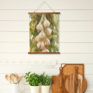 Tapisserie über Knoblauch Wandteppich Mit Holzrahmen