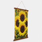 Tapisserien aus Holz Happy Sonnenblumen Wandteppich Mit Holzrahmen (Gewinkelt)