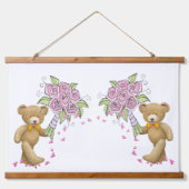 Tapisserien-Blume aus Holz mit Toppen Wandteppich Mit Holzrahmen (Vorne)