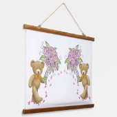 Tapisserien-Blume aus Holz mit Toppen Wandteppich Mit Holzrahmen (Gewinkelt)