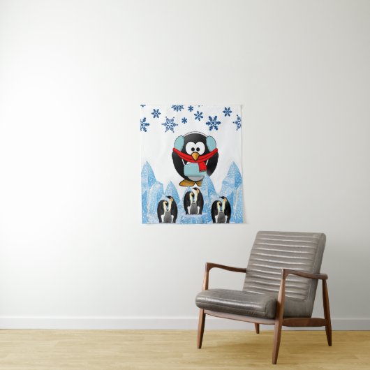 Tapisserien Weihnachtspenguin Wandteppich (Beispiel)