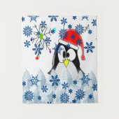 Tapisserien Weihnachtspenguin Wandteppich (Vorderseite)