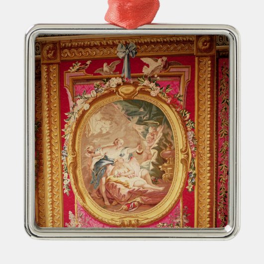 Tapisserieplatte, die Amor und Psyche darstellt Silbernes Ornament (Vorne)