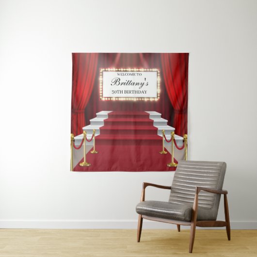 Tapiz-Banner "Red Carpet Birthday Backbanner" anze Wandteppich (Beispiel)