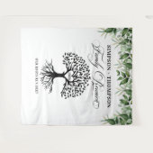 Tapiz Family reunion greenery tree backdrop banner Wandteppich (Vorderseite (Horizontal))