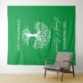Tapiz Family reunion tree backdrop banner green Wandteppich (Beispiel (Horizontal))