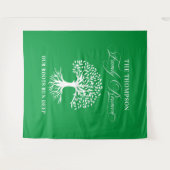 Tapiz Family reunion tree backdrop banner green Wandteppich (Vorderseite (Horizontal))